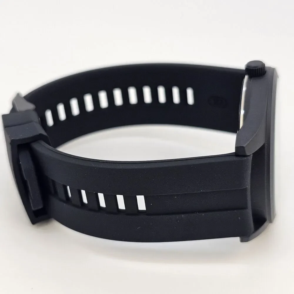Men's Military Field Watch 42MM Black Case Black‎ Dial Black Plastic Band Straps